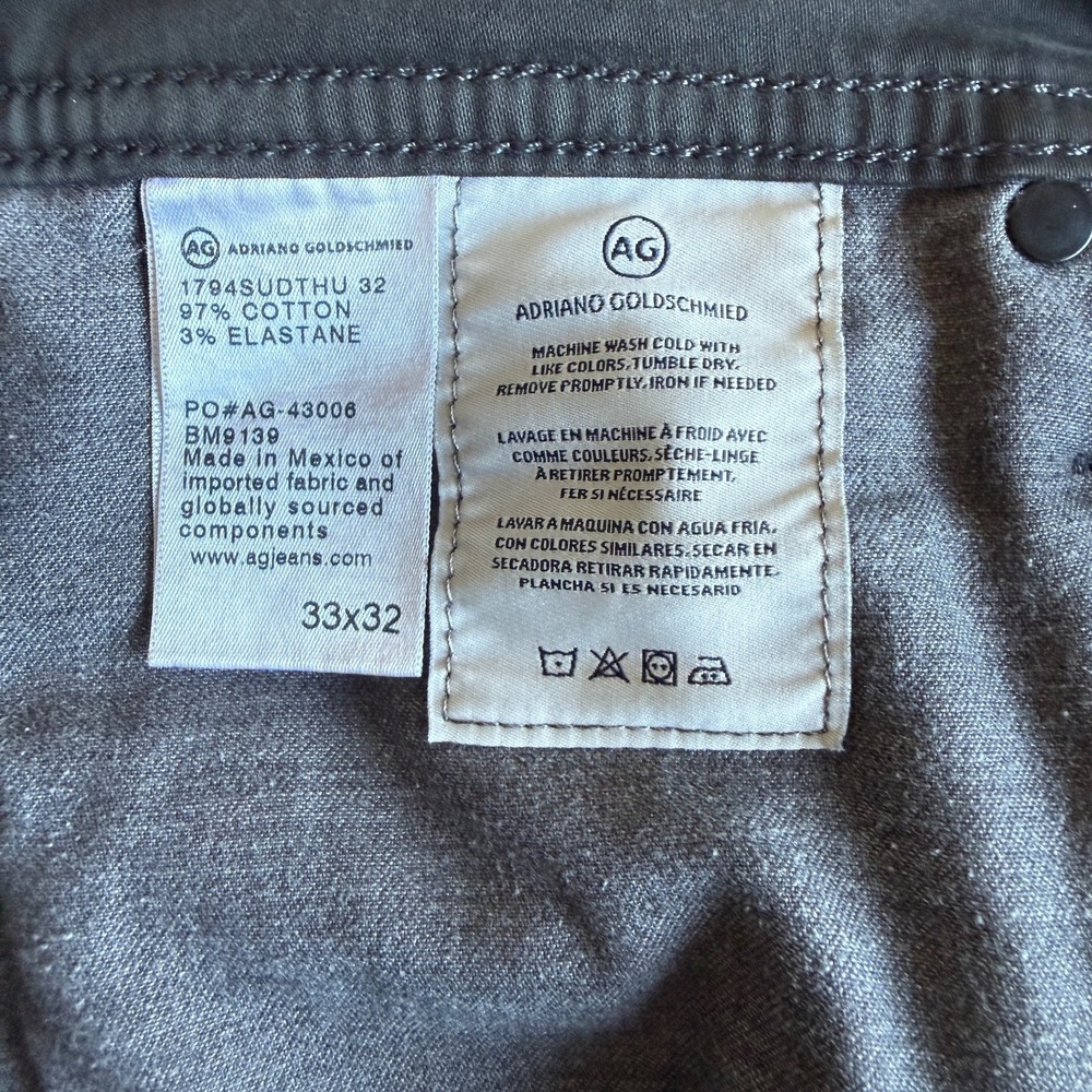 AG Adriano Goldschmied The Everett Slim Straight Pants Grey 33x32 1794SUDTHU - Picture 5 of 6